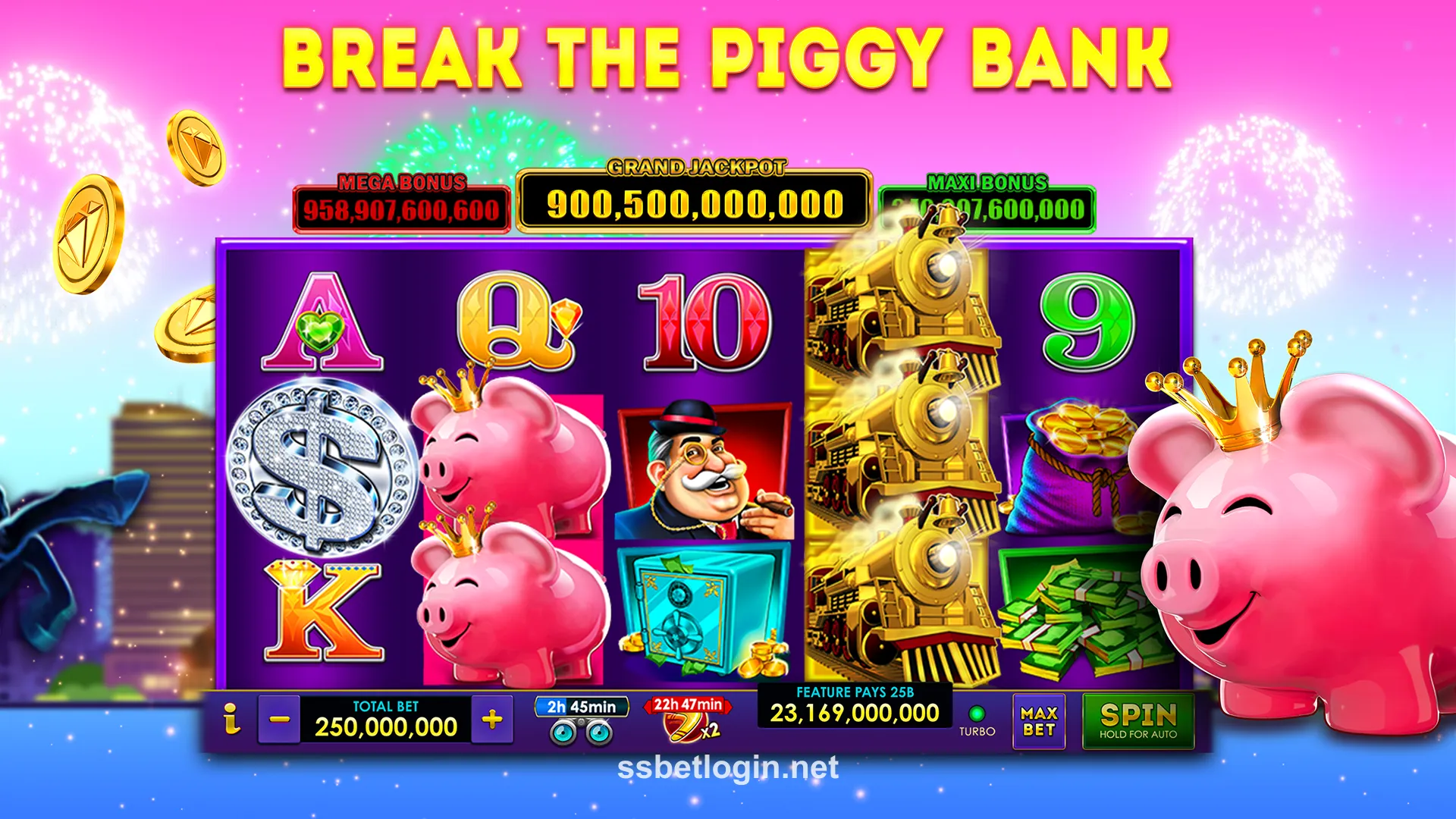 ssbet app screenshot displaying slot games